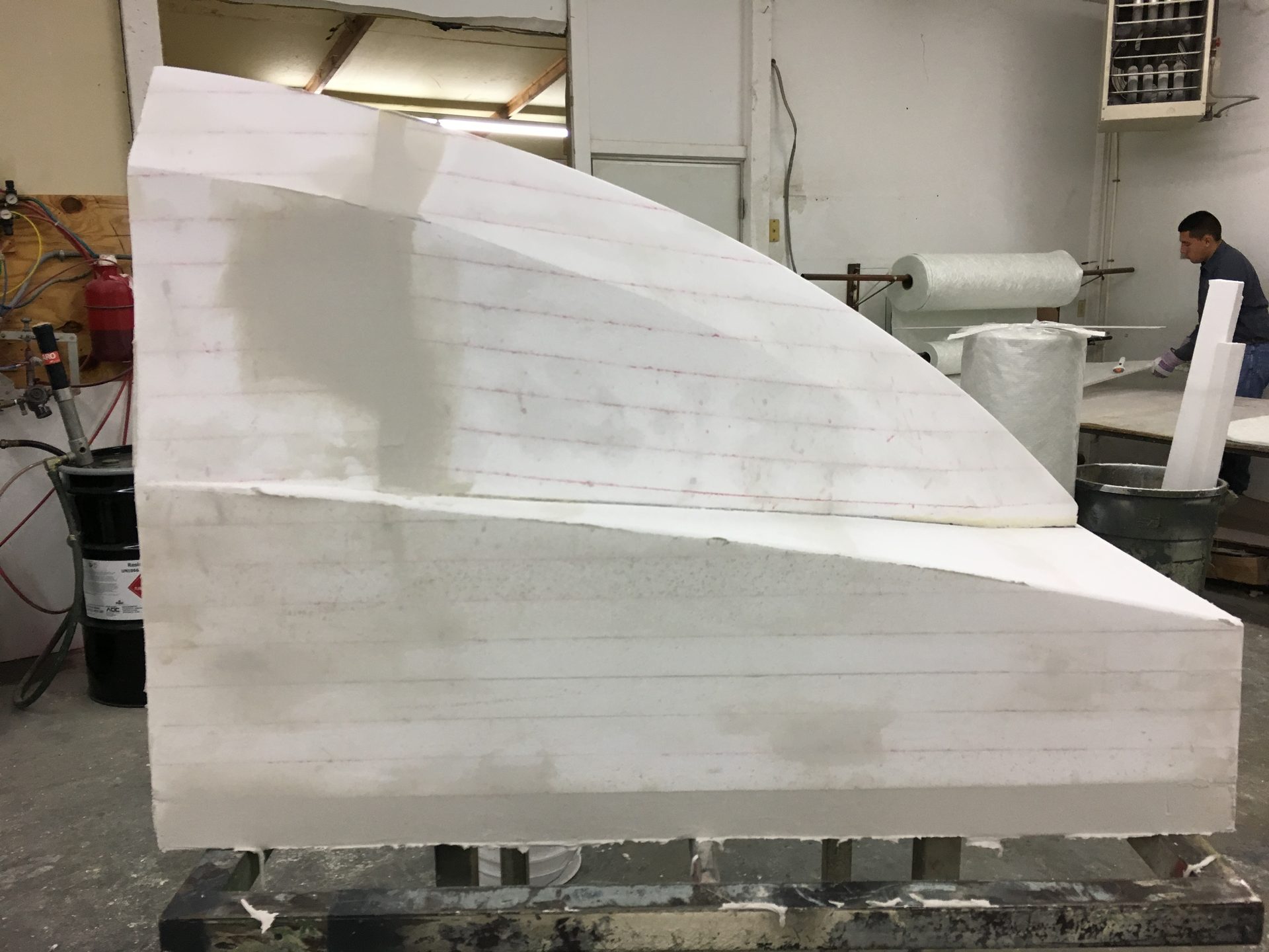CNC-cut foam pattern for a large part