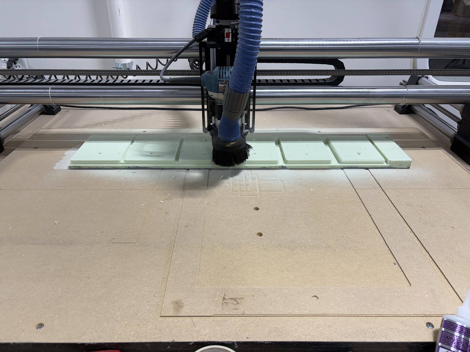 CNC router cutting a tooling pattern